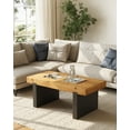 thumbnail image 6 of Rustic Coffee Table with Solid Fir Wood Top and Sturdy Black Base, 6 of 7