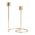 thumbnail image 4 of Decorative Taper Candle Holders for Living Home Decor – Swirl Candle Holder Centerpieces for Table, Office or Mantel – Metal Taper Candlestick Holders for a Warm Glow in Living Room - 8" Gold, 4 of 11