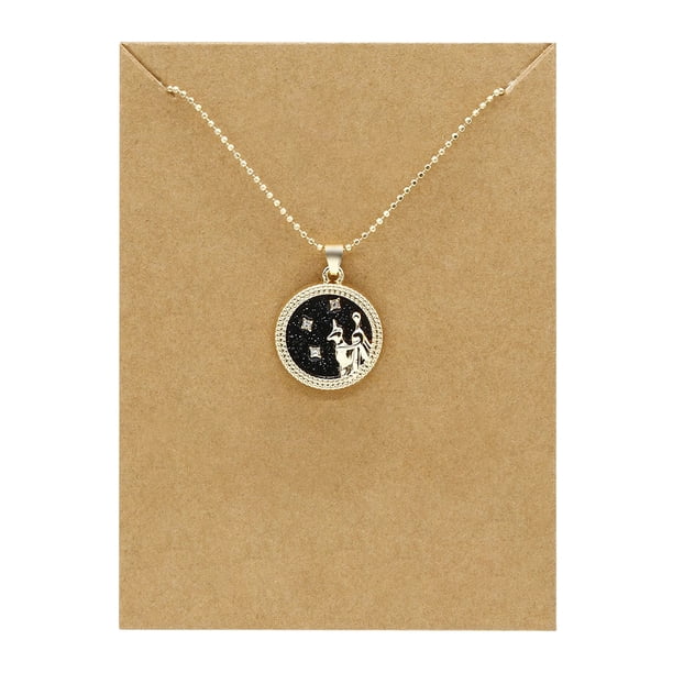 Guardurnaity Constelación 12 COLLAR COLGANTE signos creativamente moda cadena encanto gargantilla negro blanco mujeres encantador regalo Ropa, zapatos y accesorios Miscelánea Negro Virgo