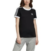 Adidas Womens 3-Stripe Embellished T-Shirt, Black, Small