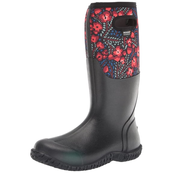 Bogs Womens Mesa Boot, Super Flowers Print - Black, 12 D (M)