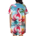 thumbnail image 6 of Fotbe Tropical Flamingo Pool Float Print Pajama Set for Women 2 Piece Loungewear Short Sleeve Tops and Shorts Set Soft Sleepwear-X-Large, 6 of 7
