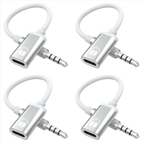 4X Cable Audio Macho de 3,5 mm A Hembra Tipo C, Adaptador Audio para Auriculares con Conector Audio Analógico para Reproductor de MP3, Computadora Portátil, Tableta C