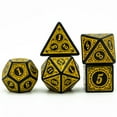 thumbnail image 2 of Cusdie 7-Die DND Dice with Carved Pattern D&D Dice Set Acrylic Polyhedral Dice for Role Playing Game Board Games Warhammer MTG, 2 of 5