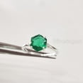 thumbnail image 5 of Hexagon Emerald Ring, 925 Sterling Silver, CZ Ring, Women Ring, Hydro Emerald Ring, May Birthstone, Christmas, Thanksgiving, Tiny Dainty Ring, Handmade, Statement Jewelry, Anniversary, 5 of 8