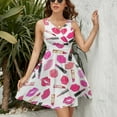 thumbnail image 3 of Pretty Lipstick Lip Prints Lipsticks Pattern Sundress Sleeveless Dress Summer Women Clothes Dress for Women Dresses, 3 of 7