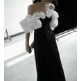 thumbnail image 1 of Prom Dresses Boat Neck Mermaid Prom Dress Customize Party Dress - black sequin style / 16W, 1 of 8