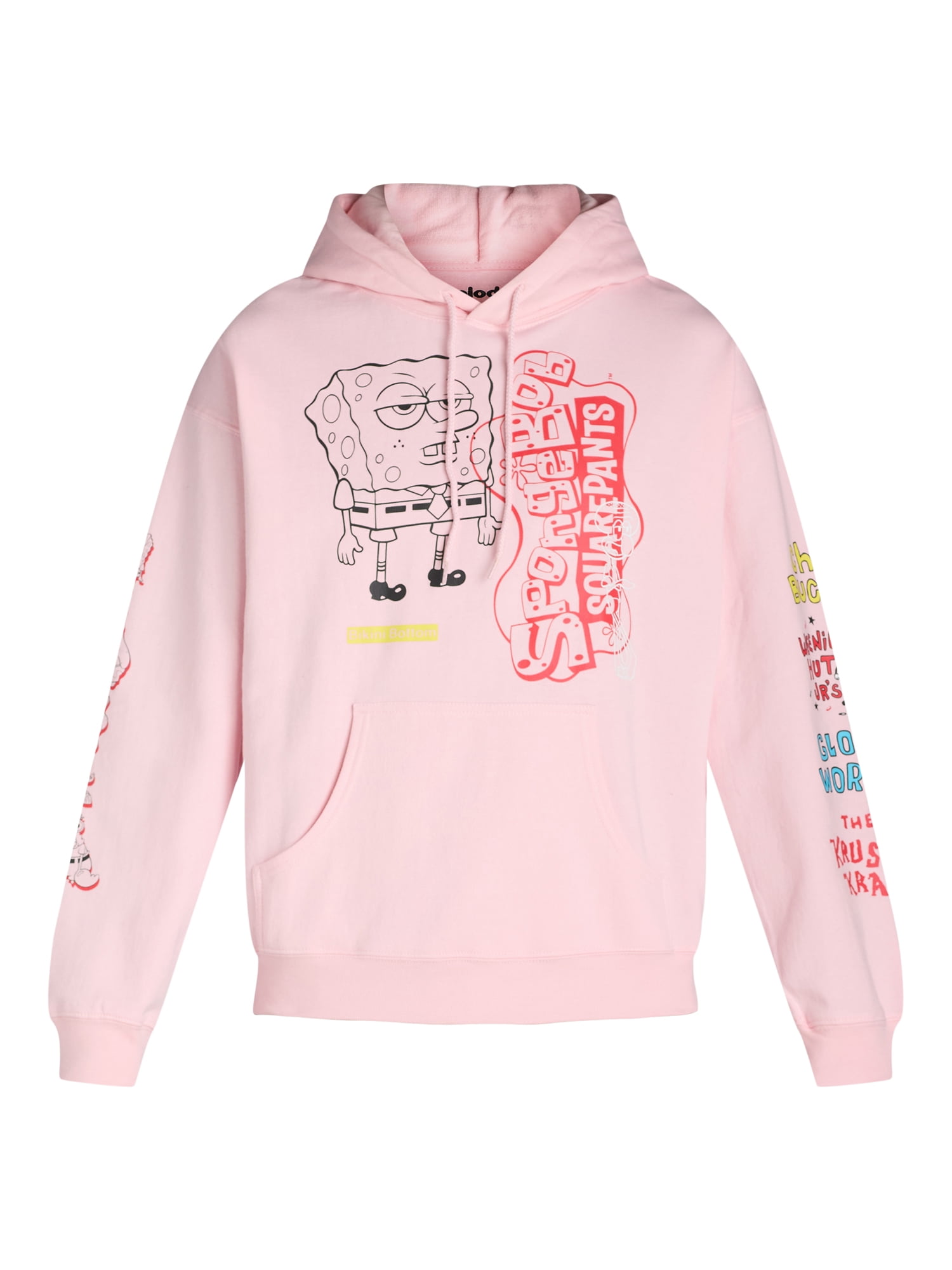 Spongebob Squarepants Men s Big Men s Front and Back Graphic Pullover Hoodie with Pocket Sizes S XL
