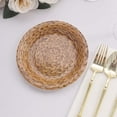 thumbnail image 5 of Efavormart 25 Pack Natural Paper Dessert Appetizer Plates With Woven Rattan Print, 7" Round Rustic Farmhouse Disposable Salad Plates - 300 GSM, 5 of 9