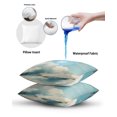 thumbnail image 6 of Waterproof Outdoor Throw Pillows with Inserts 18"x18" Set of 2, Grey Soft Decorative Pillowcases for Couch Bedroom, Vintage White Clouds Nature Pillow Covers for Sofa Living Room, 6 of 8