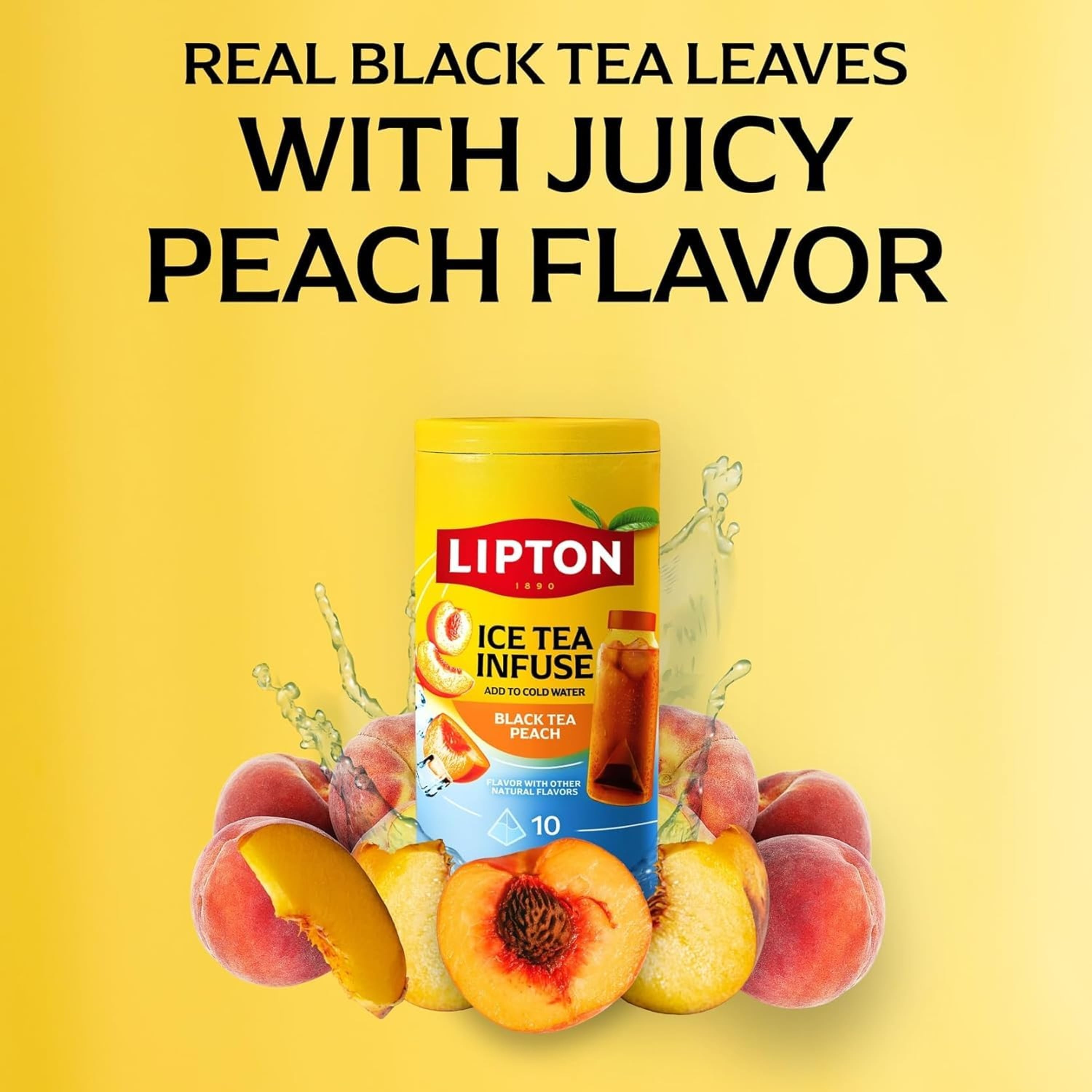 Lipton Iced Tea Infuse Peach Black Tea Cold Brew Bags, 10 ct (Pack of 3)