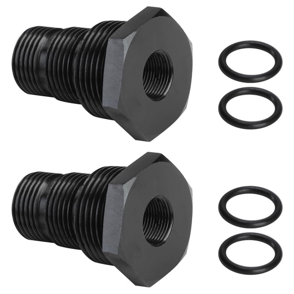 Adaptador De Filtro De Aceite De 2 Piezas Adaptador De Rosca Ligero De 1/2-28 Aluminio 1/2-28 Hembra A 3/4-16 13/16-16 3/4 Npt Adaptador De Manguera Macho Conector Reductor Acabado Anodizado Negro Res