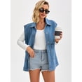 thumbnail image 7 of DARING DIVA Women's Button Down Oversized Sleeveless Utility Jean Jacket 2XL Blue, 7 of 7