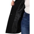 thumbnail image 5 of DARING DIVA Women's Plus Size Button Down Single Breasted Peacoat Long Coat 2X Black, 5 of 6