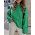 thumbnail image 4 of Suéter PRETTYGARDEN Oversized de Cuello Redondo Peludo Verde Talla M, 4 of 8
