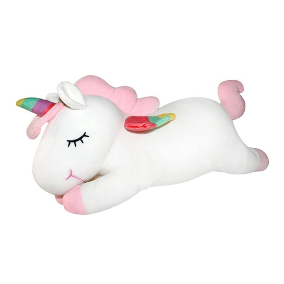 AIXINI Plush Unicorn Stuffed Animal Pillows Toy, 11.8 Inch Cute Soft White Unicorn Plushie with Rainbow Wings Gifts for Girls