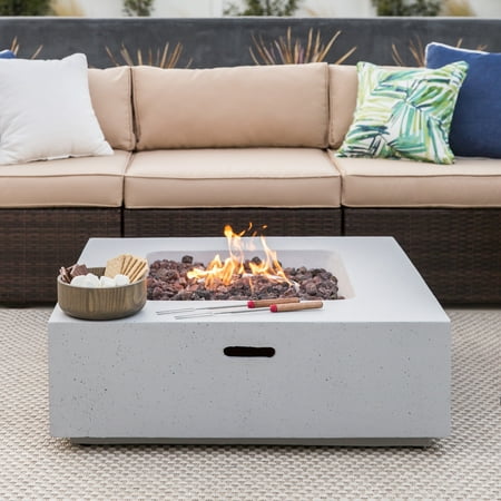 Propane Steam Table - Best Choice Products 35x35in 40,000 BTU Outdoor Backyard Square Propane Powered Fire Pit Table w/ Lava Rocks, Protective Cover - Gray