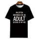 thumbnail image 3 of Camiseta de cuello redondo con estampado 3D de Alai Selection para hombre, 1 pieza. Divertida camiseta de verano informal para todas las estaciones con gráfico "A menudo me confunden con un adulto". L, 3 of 6