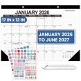 thumbnail image 1 of 2026-2027 Desk Calendar, Large 17 x 12 Inch Monthly Planner, January 2026 - June 2027, Wall or Desk Calendar for Home & Office, with Notes Section and Ruled Blocks (Black), 1 of 6