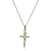 JB Children's 14k Gold-Filled Two-Tone Crucifix Cross Pendant Necklace, 15"