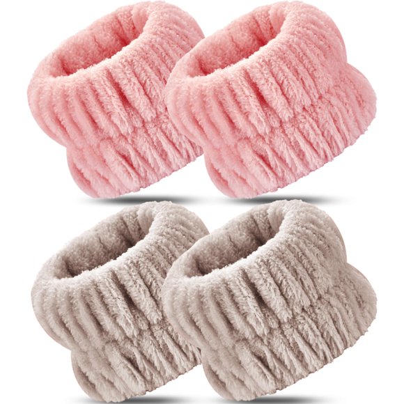 Darfukei Pulseras de spa – 4 toallas absorbentes para brazos para lavado de cara, adecuadas para mujeres y hombres