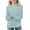 Light Blue1#, variant on qolati Girls Long Sleeve Shirts Casual Crewneck Blouses for Girls Solid Color Loose Fit Ribbed Tunic Tops 5-14 Years