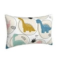 thumbnail image 2 of Naloa Cute Dinosaurs Pillowcase, Throw Pillowcase, Wrinkle-Free, Stain-Resistant with Hidden Zipper for Bedroom Sofa - 16"x24", 2 of 9