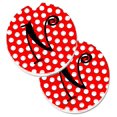 thumbnail image 1 of ""Caroline'S Treasures Letra N Monograma Inicial Lunares Rojos Y Negros Juego De 2 Posavasos Para Coche Cj1012-Ncarc 2,56 Multicolor"", 1 of 1