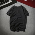 thumbnail image 3 of Clothing Henley T Shirts for Men Short Sleeve Button Henley T-Shirts Cotton Thin Casual Loose Tshirt Summer Tshirt Casual Basic Tops, 3 of 3
