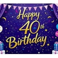 thumbnail image 4 of Purple Backdrop Banner with Star Moon Elements Happy 40th Birthday Party Supplies Photography Props Party Decorations Background for Celebrations Photo Booth Decor, 4 of 8