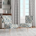 thumbnail image 2 of Designart "Patterns Of Tranquility II" Blue Floral Upholstered Accent Chair - Cottage Arm Chair For Bedroom, 2 of 7