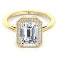 thumbnail image 4 of Havar - Vintage Emerald Cut Halo Moissanite Lab - Diamond Engagement Ring, 4 of 5