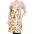 thumbnail image 5 of Pioneer Flower Floral Print Pattern Apron-Garden Aprons for Women with Pockets-Cotton Linen Waterproof Kitchen Cooking Gardening Aprons Adjustable for Kitchen,Cooking,BBQ and Salon 33x27 Inch, 5 of 7