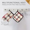 thumbnail image 4 of Yayeee Oven Mitts and Pot Holder Set of 2 Heat Resistant Kitchen Gloves Baking Hot Pad, Red Tartan, 4 of 5