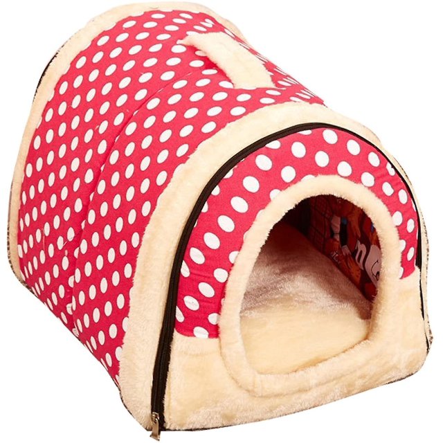 Casa cálida para mascotas, acogedora casa portátil para gatos 2 en 1, casetas para cachorros, cuevas para perros, cama multifunción