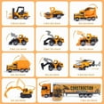 thumbnail image 6 of 10 In 1 Construction Toys Truck Storage Die-cast Vehicle Transporter Car Set Excavator Dump Truck Digger Backhoe for Kids Gift, 6 of 10
