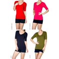 thumbnail image 4 of 2Luver, Women's, Elbow Sleeve V Neck Top, Taupe, S, 4 of 5