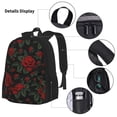 thumbnail image 3 of Disketp Roses Mochila Estampada de Gran Capacidad con Lonchera y Estuche, Set de 3 Piezas para Estudiantes, 3 of 7