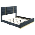 thumbnail image 3 of Ines 4-piece Eastern King Bedroom Set Navy and White High Gloss, 3 of 18