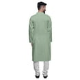 thumbnail image 3 of Atasi Cotton Slub Printed Fashion For Men Asymmetric Button Down Kurta For Men, 3 of 5
