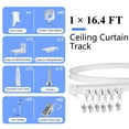thumbnail image 3 of Aovky Flexible Bendable Ceiling Curtain Track, 16.4FT (5m) Curved Curtain Track Ceiling Mount with Curtain Rail System, Ceiling Track for Curtains for Room Divider RV Shower Bay Window, White, 3 of 9