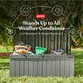 thumbnail image 3 of Keter Darwin 100 Gallon Large Resin Deck Box for Patio Outdoor Storage, Grey, 3 of 10