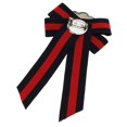 thumbnail image 4 of de broche de tela a rayas de 3 piezas con preajustada para la decoración de la de señora Women Yinane Corbata de lazo Broche de corbata británico, 4 of 8