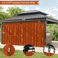 thumbnail image 3 of Pakunoda 13' X 6.5' Gazebo Universal Replacement Privacy 4-Panel Curtains, Waterproof Outdoor Curtains Orange Sidewall with Zipper for Patio Garden Backyard 12' X 14' Gazebo, Curtain Only, 3 of 8