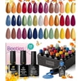 thumbnail image 1 of Set de esmaltes de uñas en gel Beetles Fall, 20 colores, con base y capa superior, 1 of 8