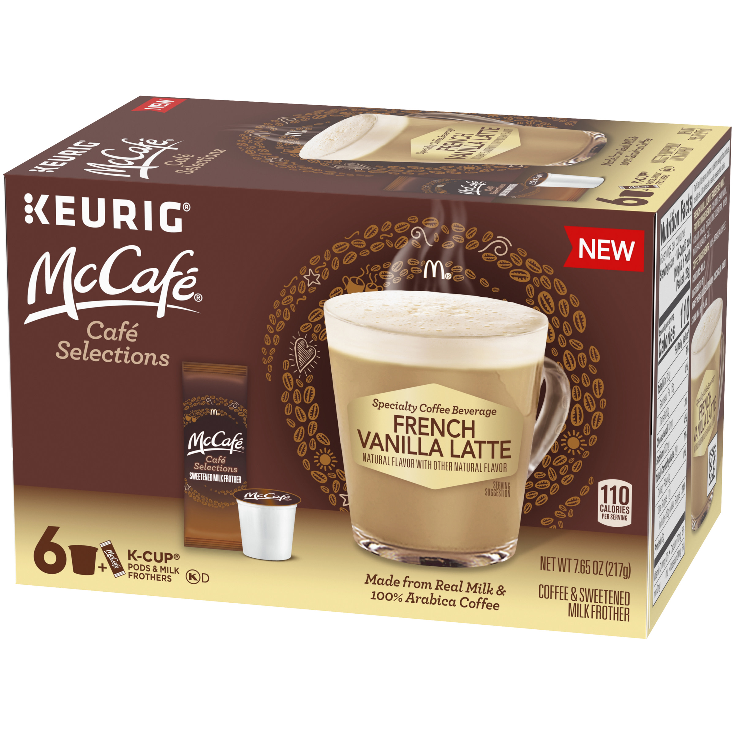 McCafe Cafe Selections French Vanilla Coffee Keurig K Cup Pods & Froth Packets, 6 ct Box - image 4 of 9