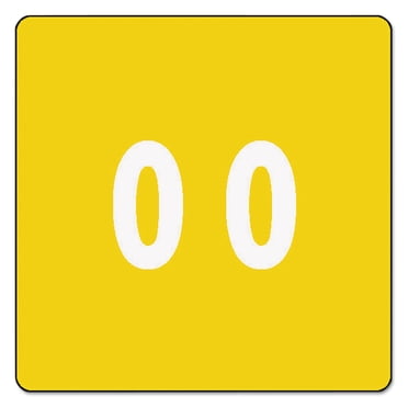 Smead Numerical End Tab File Folder Labels, 0, 1.5 x 1.5, Yellow, 250/Roll -SMD67420