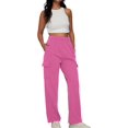 thumbnail image 2 of Womens Cargo Sweatpants Casual Baggy Fleece High Waisted Joggers Pants, 2 of 6