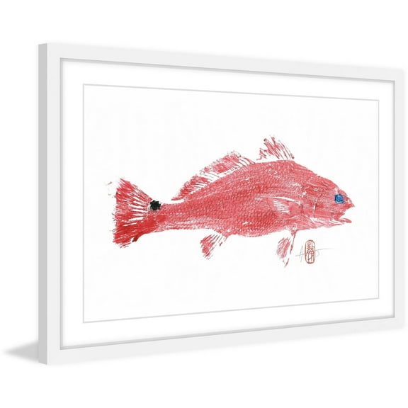 "Red Fish" Framed Painting Print