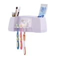 thumbnail image 3 of Soporte de plástico para cepillo de dientes y pasta de dientes, estante de almacenamiento para baño, montado en la pared, 3 of 12